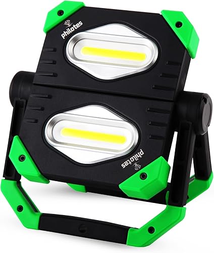 philotes Luz de trabajo LED M11, 4000LM 5000mAh recargable portátil magnética inalámbrica luz de trabajo con salida de alimentación USB y soporte,