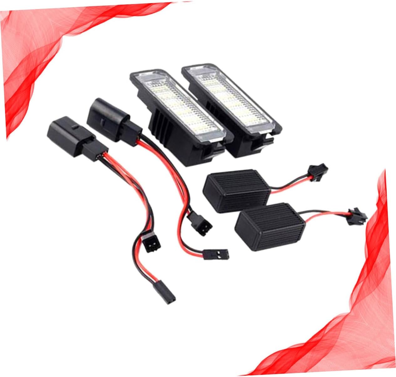 Gatuida 18pcs Led License Plate Light Lamps Car Exterior Accessories Direct and Play Installation Compatible Golf and Energy Efficient and