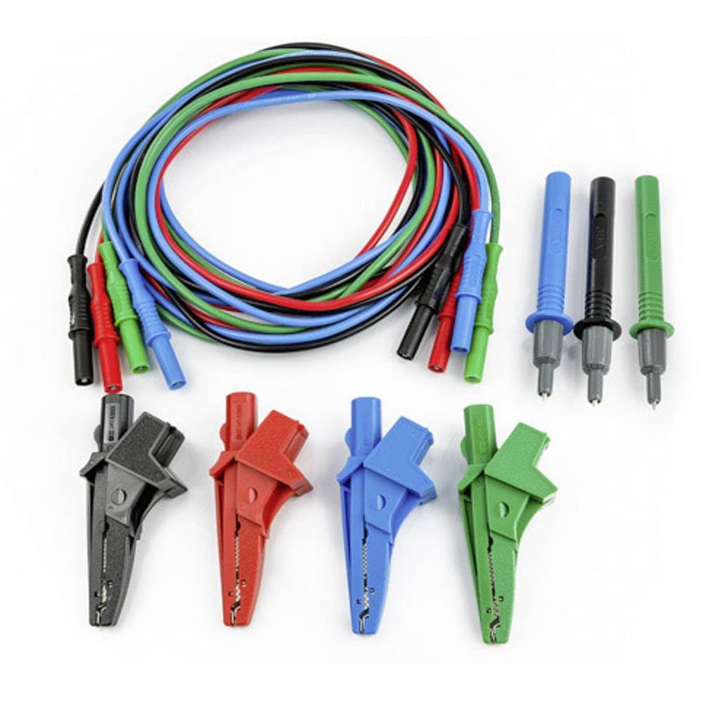 Juego de 4 cables, 4 cocodrilos y 3 puntas de prueba