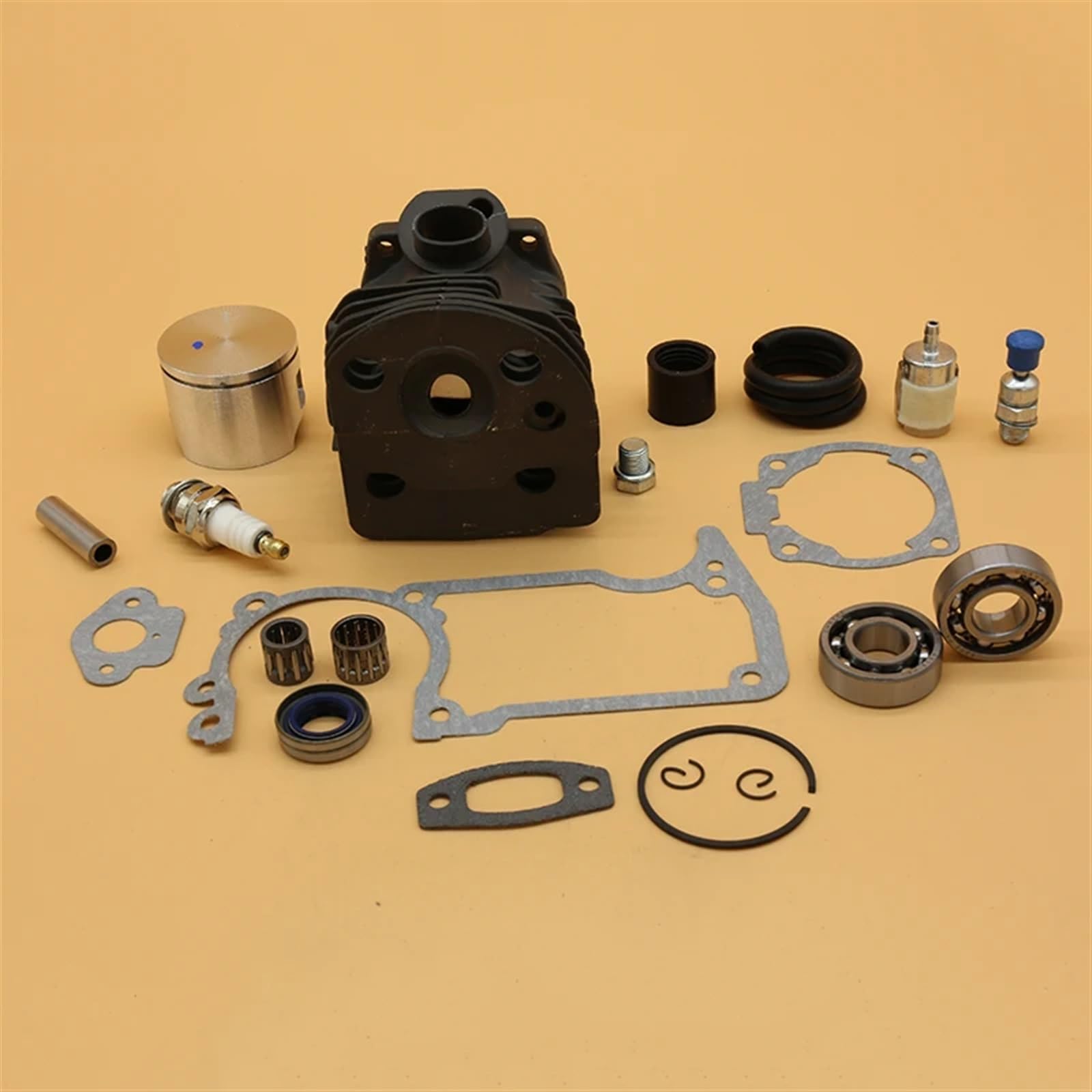 Zestaw uszczelek 46MM NIKASIL do cylindra tłokowego i łożyska korbowego, do Husqvarna, 51 55 55, do Rancher, części do pił łańcuchowych z zaworem dekompresyjnym Zestaw tłoków do maszyn ogrodow