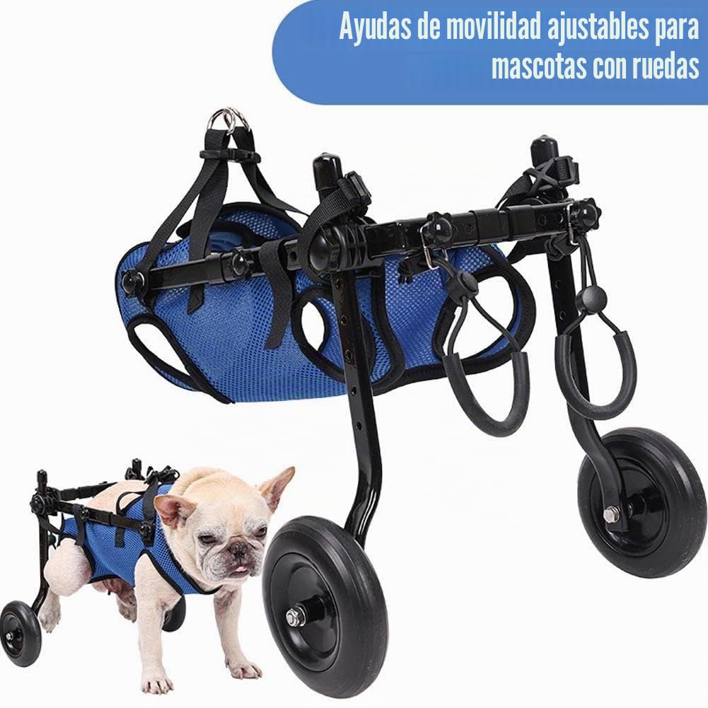 Wmool - Silla de ruedas ajustable para perros con discapacidad en las patas traseras, ligera, herramienta de movilidad para perros pequeños, S2G8, ayuda para rehabilitación de las patas traseras