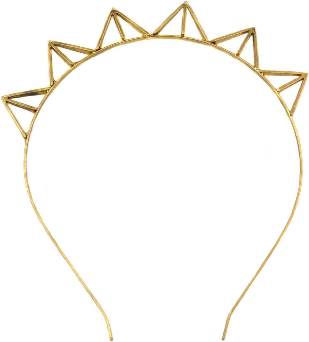 Arsimus Gold Metal Triangle Spike Party Queen Headband Accessory for Girls and Women