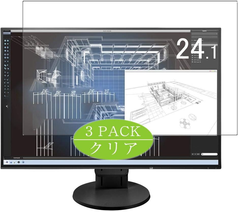 Vaxson 3-Pack Screen Protector Compatible with EIZO FlexScan 24.1" EV2456-RBK-RWT / EV2455 / EV2455-BK / EV2455-GY, HD Film Protector [NOT Tempered Glass] Flexible Protective Film