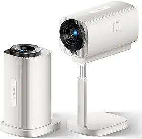 Mini Portatil 5G Wifi 5.0 Android 13, Projetor 4K 1280P Full HD Suporte 5800 Lumens, Projetor Led Auto de Correcção Trapezóide Horizontal, 90°Girável Projector para Telefónico