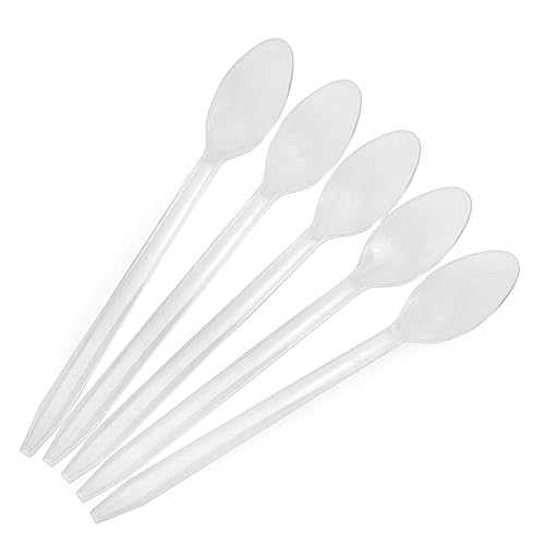 Miniatura 8 de Cornucopia Brands Cucharas de plástico para helado de mango largo (paquete de 100); cucharas desechables transparentes a granel para refrescos y