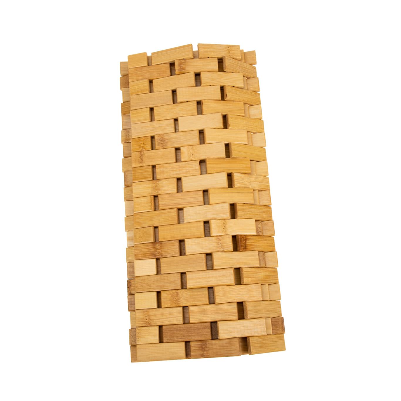 BESPORTBLE Bambusmatte rutschfeste Fußmatte 40x60cm Verschleißfestes Bambusgewebe Naturstil Blockdesign Anti Rutsch Badezimmer und Eingangsbereichsmatte