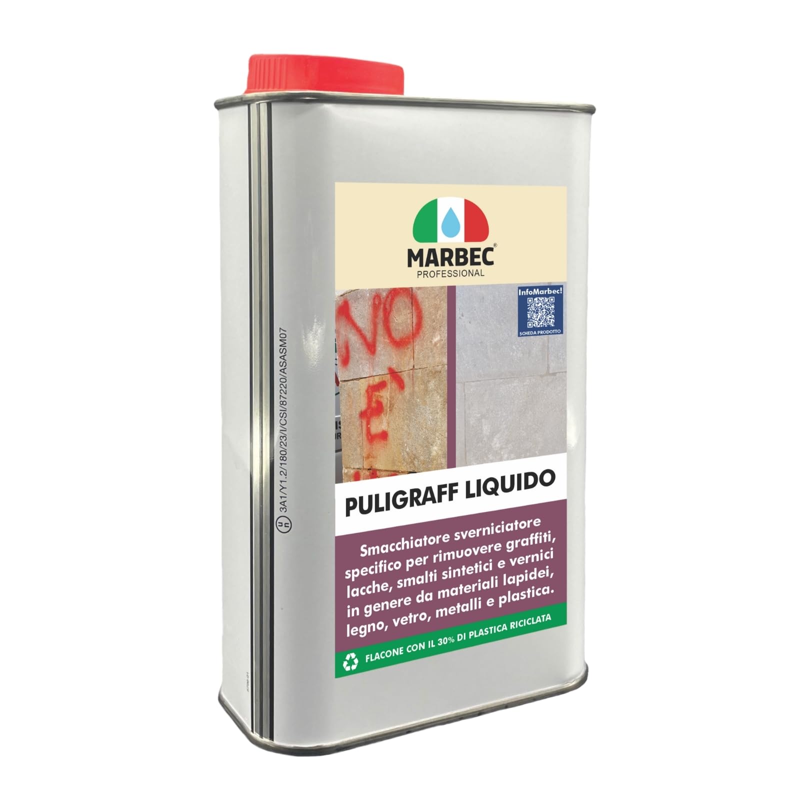MARBEC PULIGRAFF LIQUIDO 1LT Smacchiatore per la rimozione dei graffiti da facciate e rivestimenti