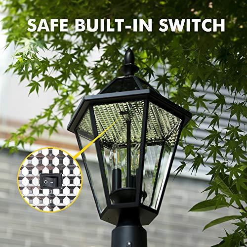 LUTEC 12513LE4SLHead LED Post Solar Light Outdoor, Dusk to Dawn