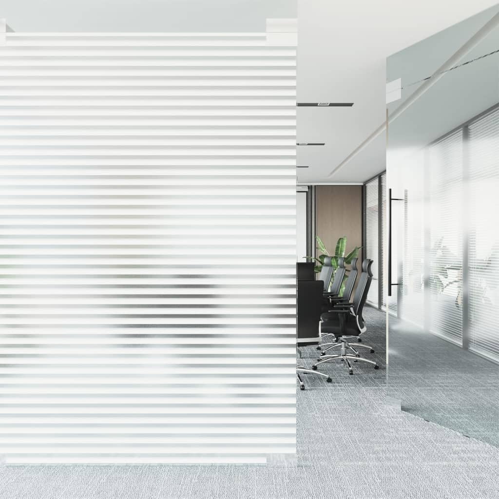 Folia okienna, matowa, wzór w paski, PCW, 90 x 500 cm, samoprzylepna, nieprzejrzysta, do salonu, sypialni, biura, z ochroną przed promieniowaniem UV i wysoką temperaturą, możliwość przycięcia