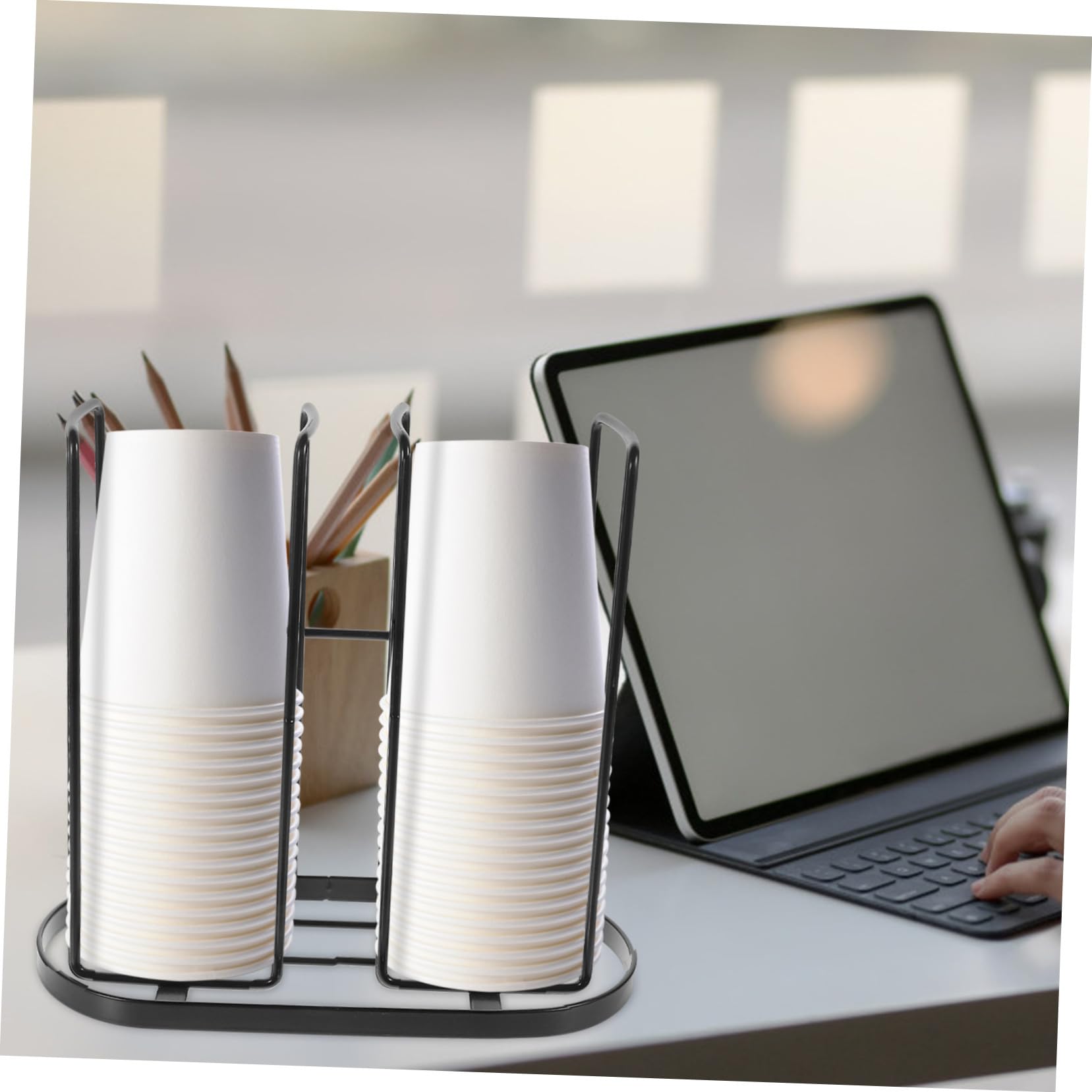 Acero Dispensador Vasos al Negro Carbono de Papel de Mesa