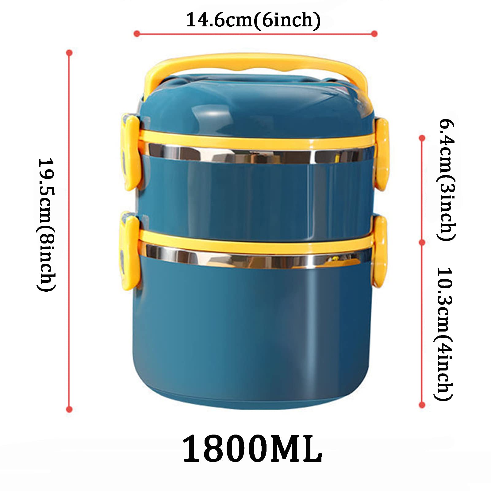 Bento Box Lunch Sałatka Pojemnik Na Żywność, 1800 ML Lunch Box dla Dzieci i Dorosłych z Torbą Na Lunch i Sztućce, Szczelny Termiczny Pojemnik Na Żywność,Blue