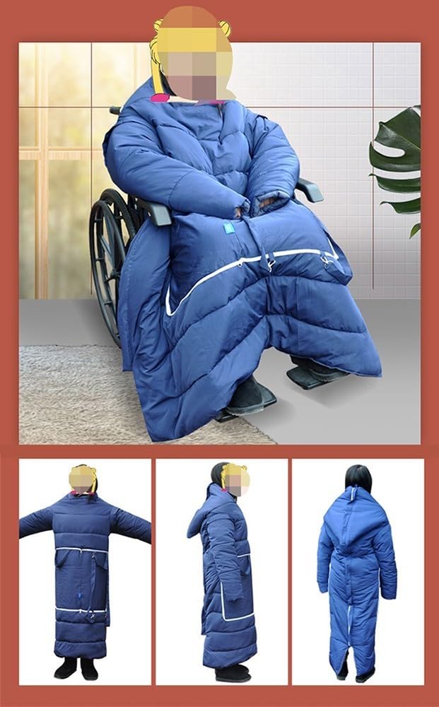 Manta para Silla De Ruedas, Saco De Dormir Calor para Silla De Ruedas Protege contra La Lluvia, El Frío Y El Viento para Todo El Cuerpo Ancianos Y Discapacitados