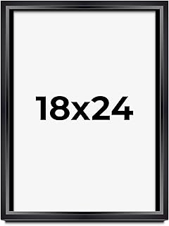 18x24 Shadow Box Black Beveled Display Frame | 1.5 Inch Deep | 0.75 Inch Moulding Width | Includes Shatter Resistant Acrylic Plexiglass, Backing and Hanging Hardware