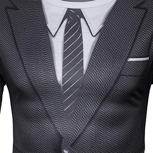 Gratjcin Men's 3D-Print Realistic Suit Tuxedo Long Sleeve T-Shirt (Business Suit, X-Large) #TOP4
