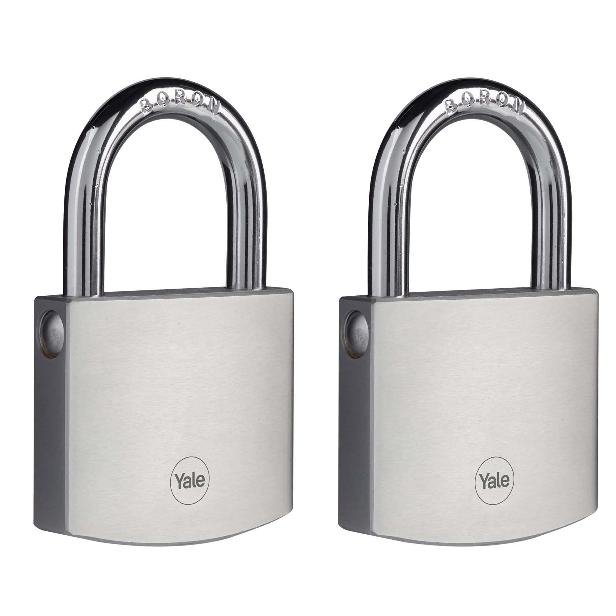Yale Y120DB/60/135/2 - Candado latón 53 mm pack de 2 3 llaves, para exterior, EN12320, doble bloqueo antirrobo seguridad para taquilla, caja de herramientas, armario