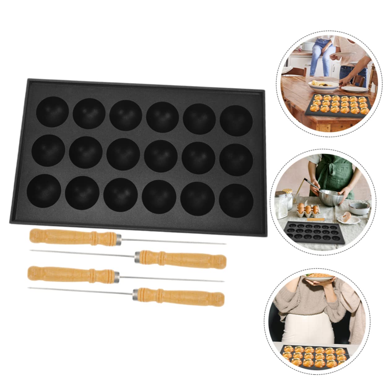 COLLBATH Plaque de Cuisson Perforée Ronde 28 Trous, Lot de 5