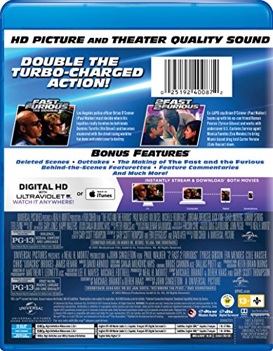 Fast & Furious Blu-Ray películas de acción y coches pack tuning americano 3