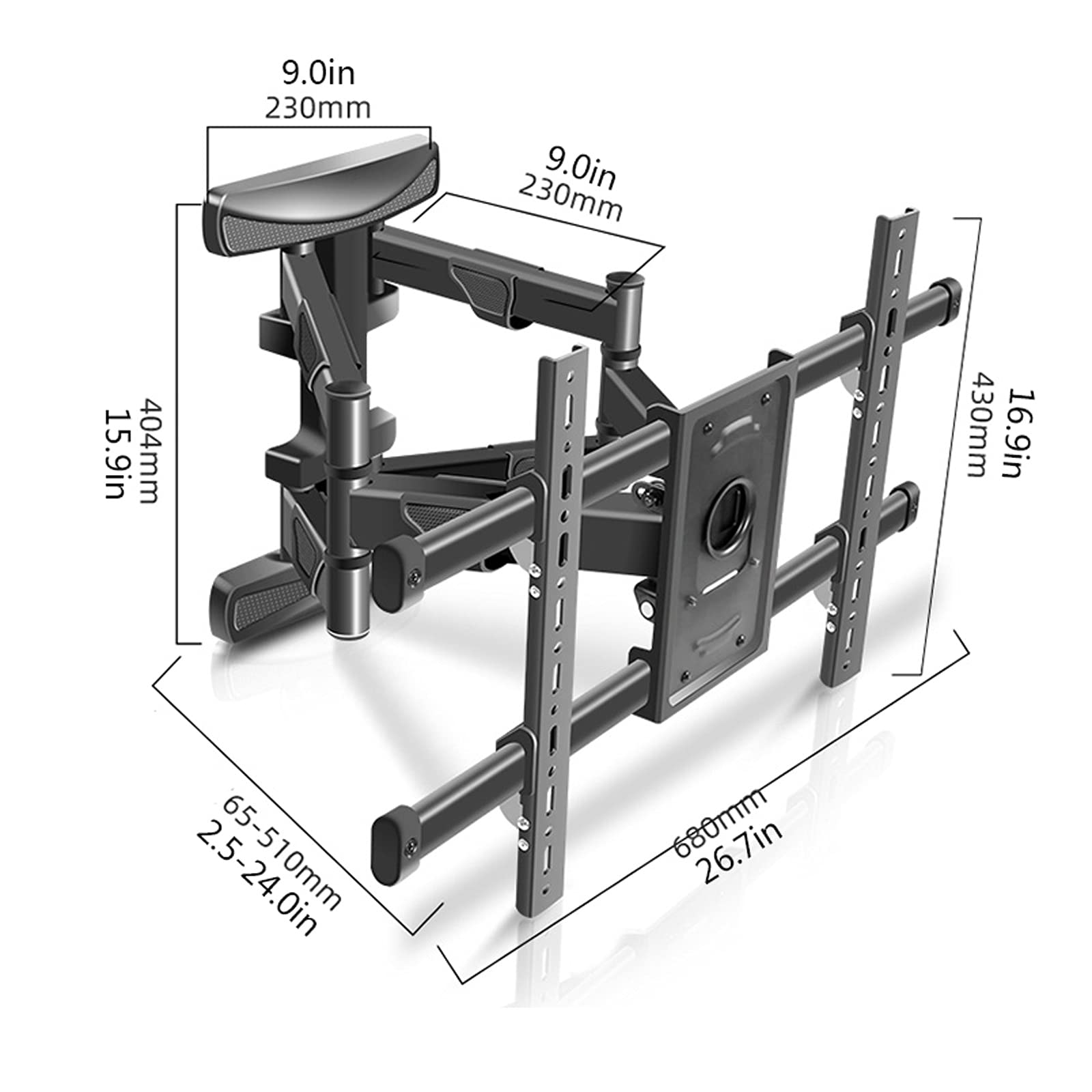 tv Stand La rotazione dell'inclinazione dell'estensione di movimento a movimento completo per la maggior parte dei TV a 37-80 pollici, regolabile TV Staffa a parete con max VESA 60. 0x400mm fino a 127