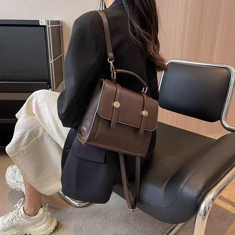 Trendy PU Leather Backpack Purse for Women Fashion Multipurpose Design Cute Handbag Mini Shoulder Bags Purse for Girls image 4