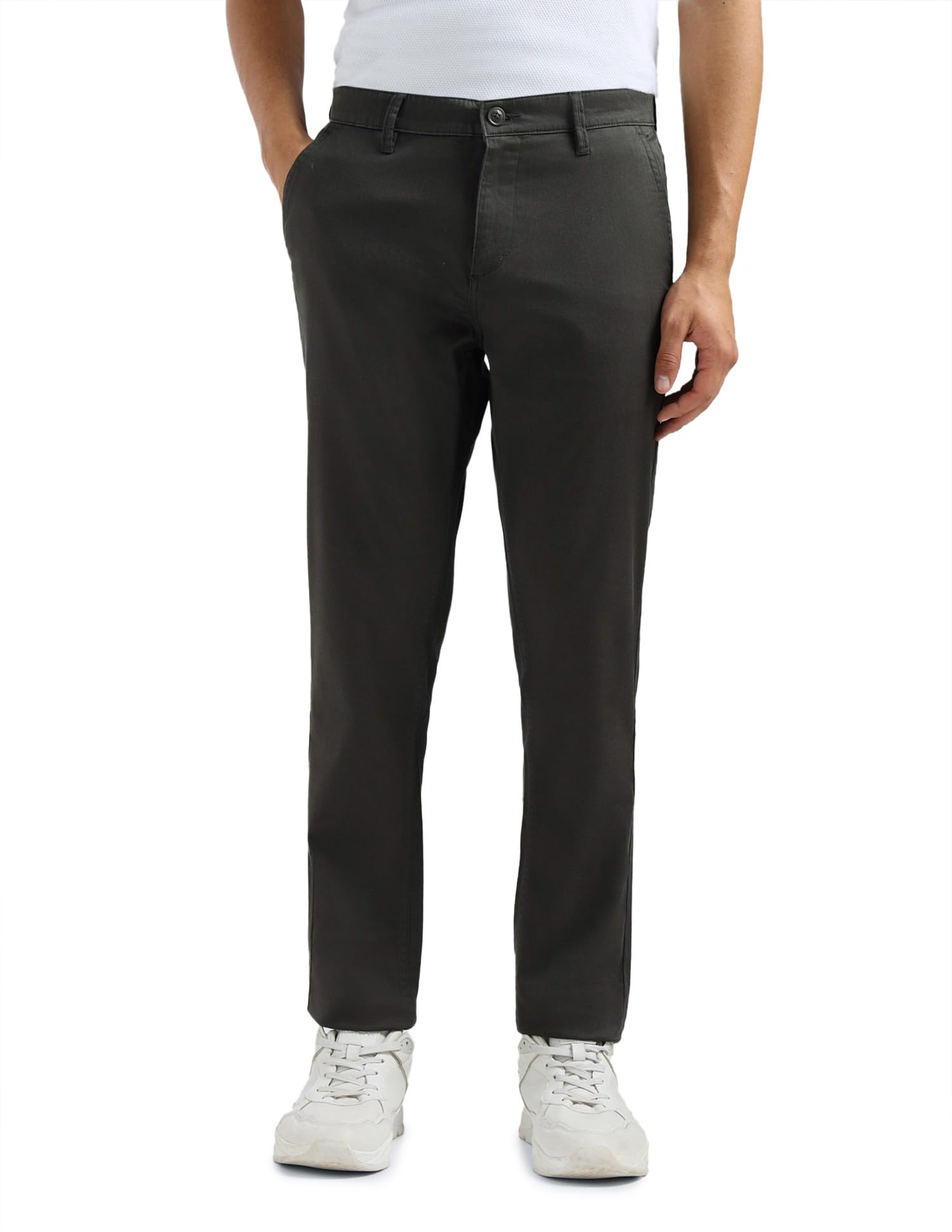 flying machine Men's Slim Tapered Fit Trousers| Solid | Mid Rise-picture-23