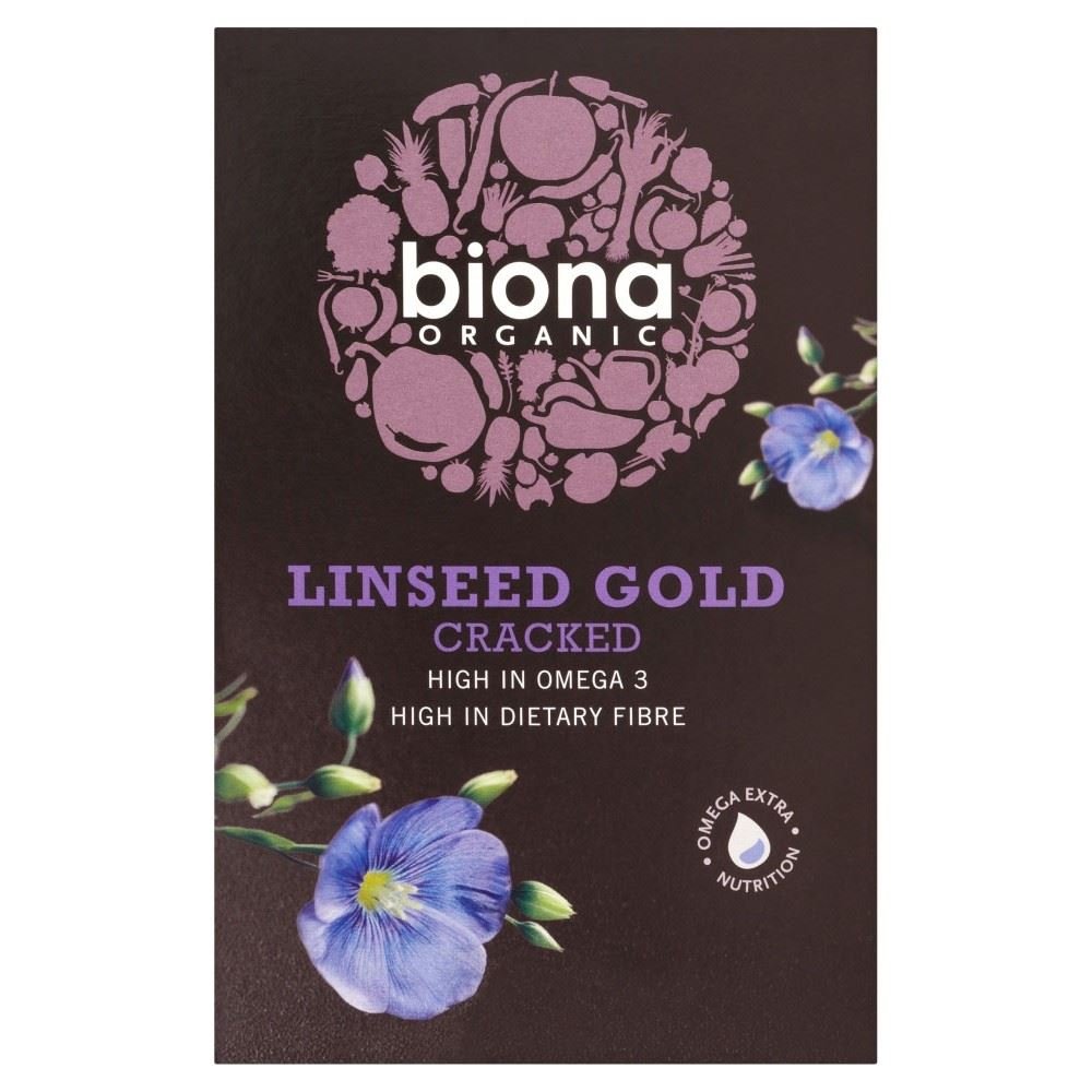 Biona Organic Cracked Leinsamen Gold (500 g) - Packung mit 2