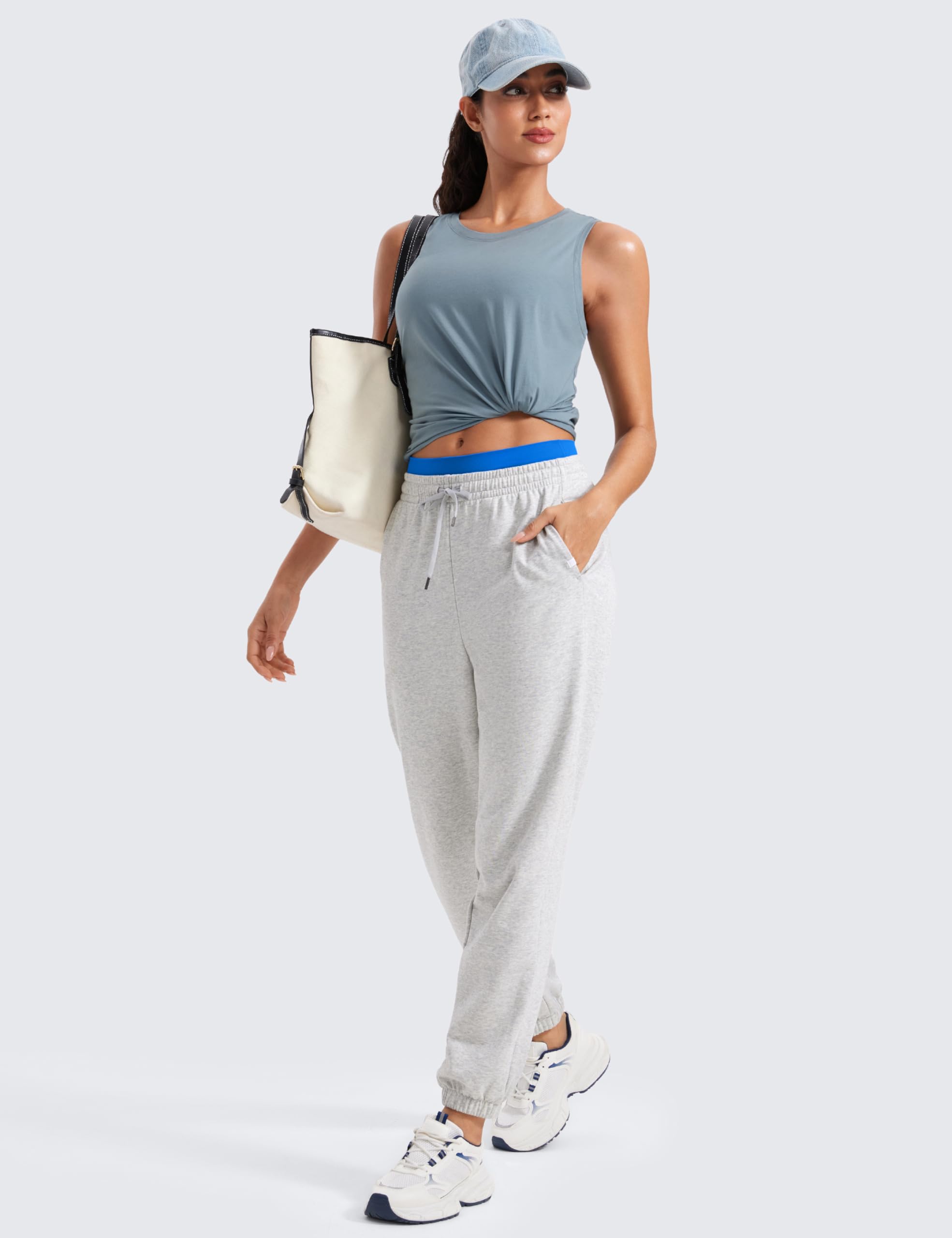 CRZ YOGA Mujer Pima Algodón Camiseta Tirantes Suelto Ejercicio Gimnasio Yoga Running Sin Mangas Tank Tops