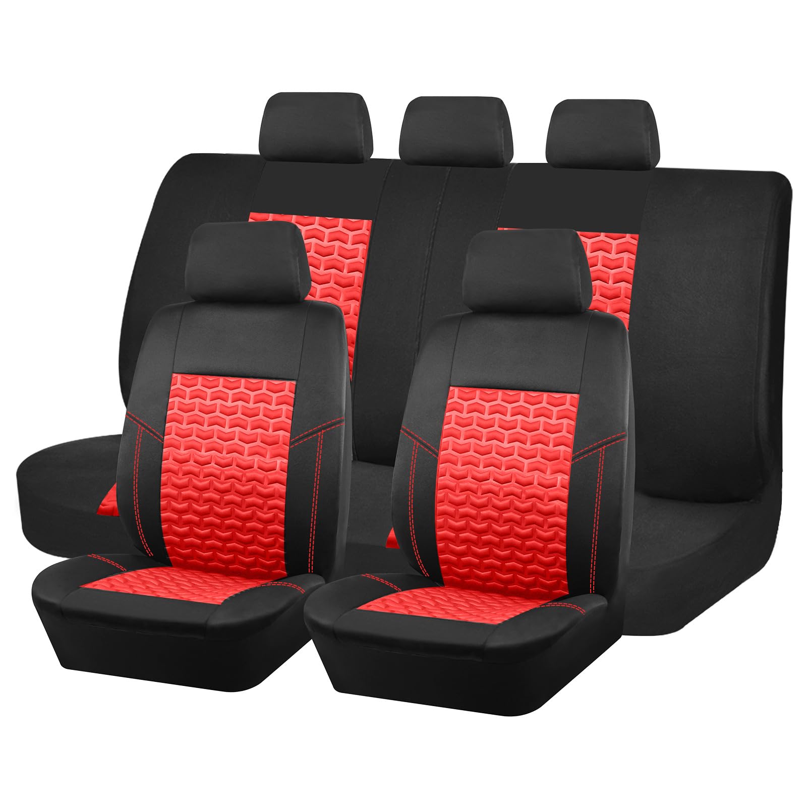 Funda de asiento para coche Nissan Bluebird Sylphy 2000-2012, juego completo de 5 plazas rojo