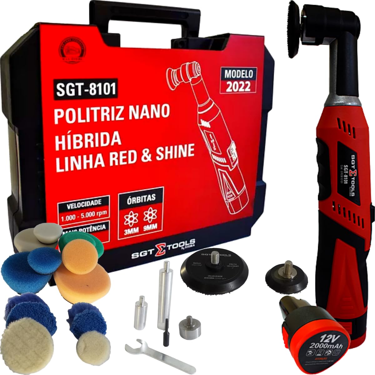 MINI POLITRIZ SIGMA TOOLS NANO HÍBRIDA SGT ROTATIVA ORBITAL