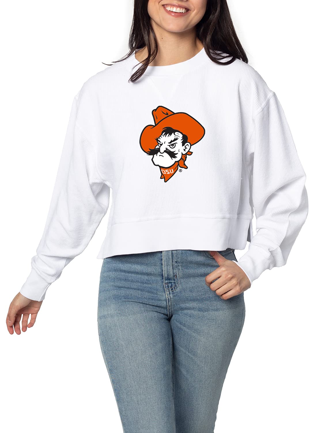 chicka-d NCAA womens Corded Boxy Pullover