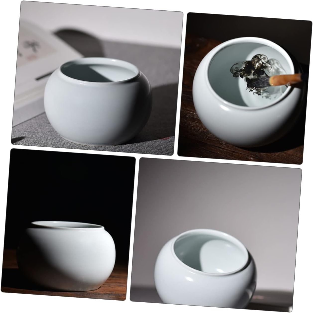 1Pc Sumi Brush Washer Porcelain Ink for Calligraphy Tea Wash Lightweight Durable Ceramic Easy to Clean for Art Studio Home Decoration