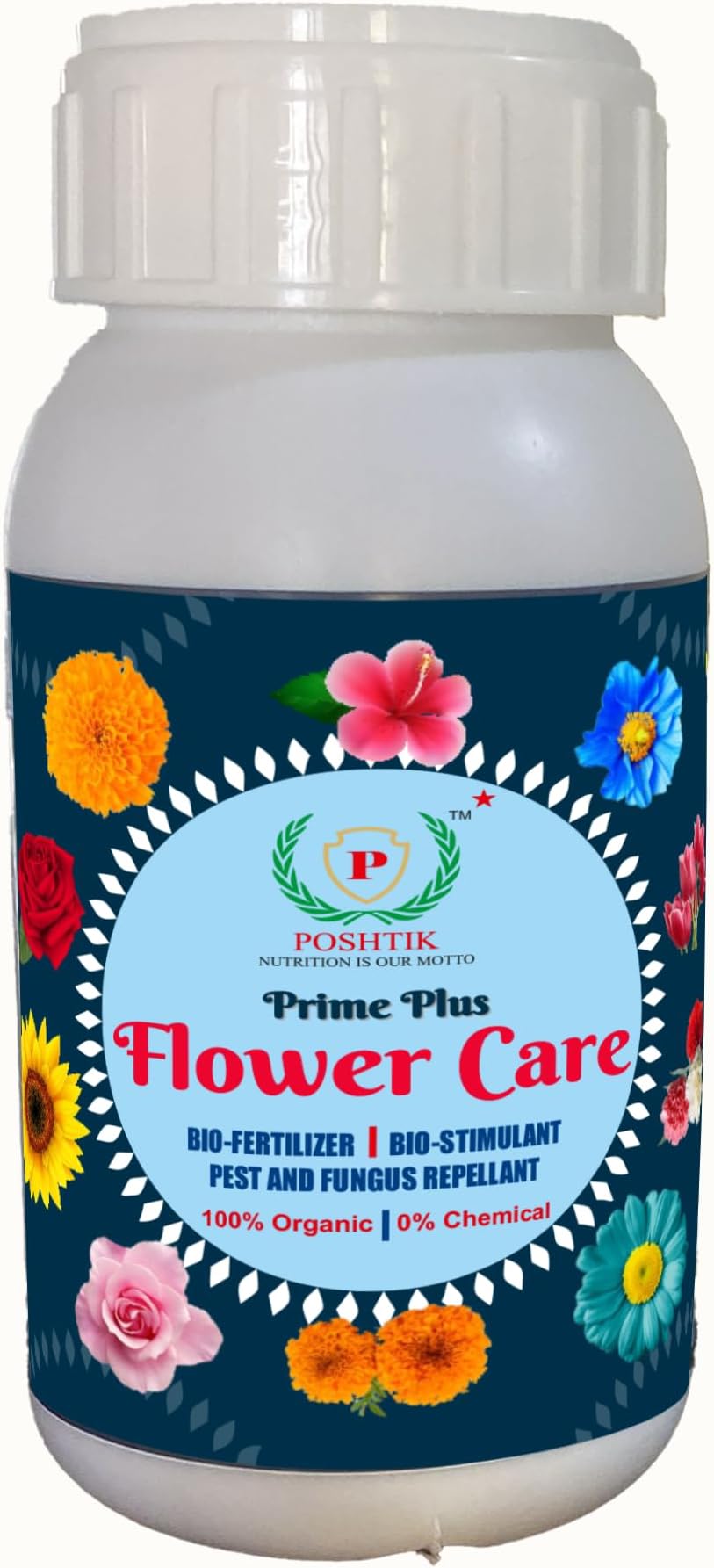 FLOWER CARE - 100% ORGANIC FERTILISER CUM BOTANICAL PEST AND FUNGUS REPELLANT Fertilizer (200 ml, Liquid) (PRIME PLUS FLOWER CARE)