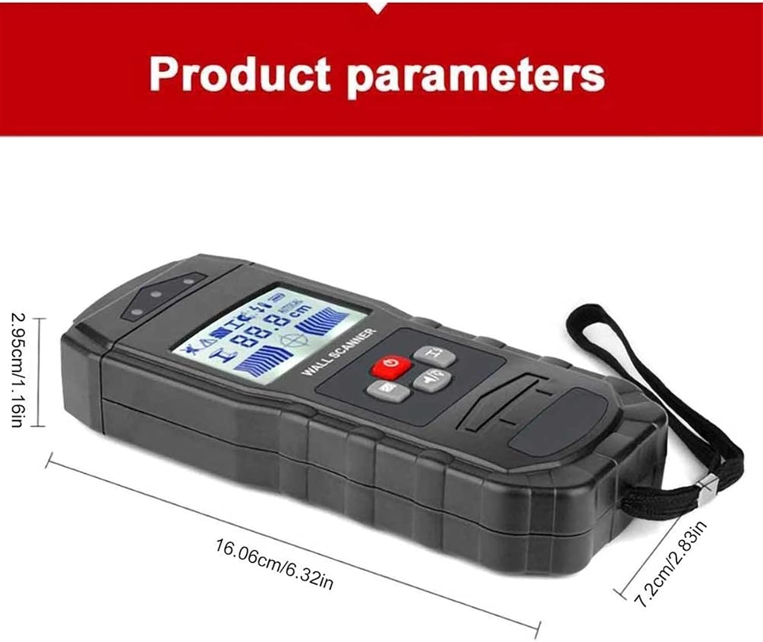 Stud Finder Wall Scanner - 4 in 1 Stud Detector Detector Beam Finders Wall Detector Sensor Center Finding with LCD Display for Wood AC Wire Metal Studs Cable Joist Detection LCD Display