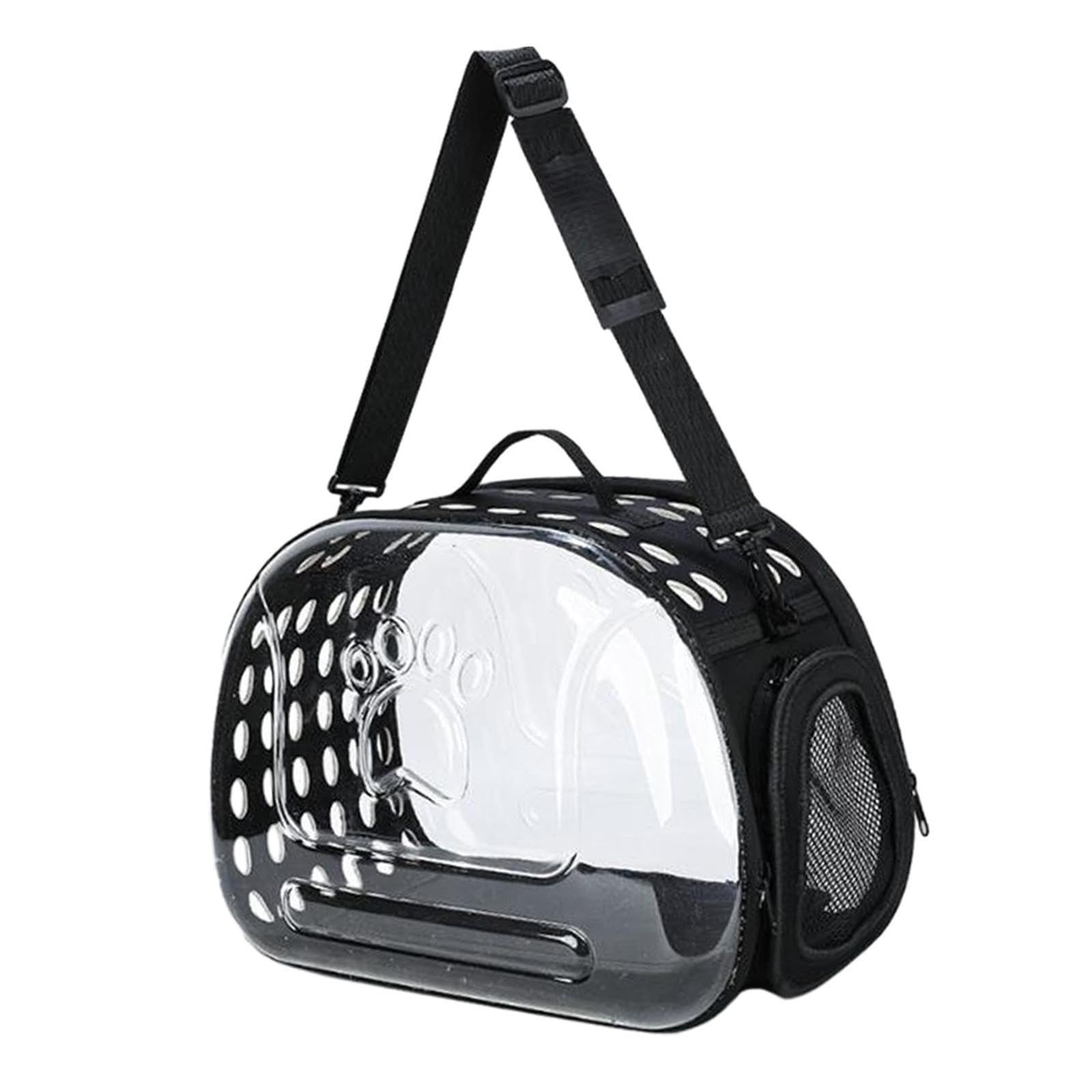 Transportín Transparente para Gatos con cómodo Acolchado, portátil y de Lados Suaves para Gatos y Cachorros, transportín Plegable Transparente para