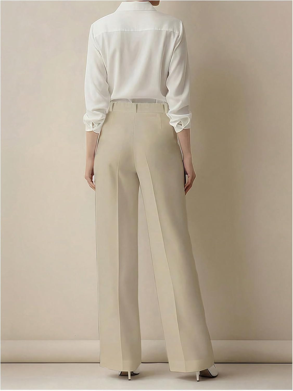 Women's High Waisted Dress Pants Business Work Wide Leg Dressy Casual Trousers with Pockets - Image 2