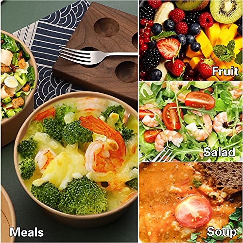 Wuadua 37Oz(1100Ml) 50 Pack Paper Round Bowl,Disposable Kraft Paper Salad Bowl With Lids,Round Shape Paper Bowls Kraft Paper Salad Bowl For Soup Stews Salad Frozen Dessert Yogurt Ice Cream #TOP5