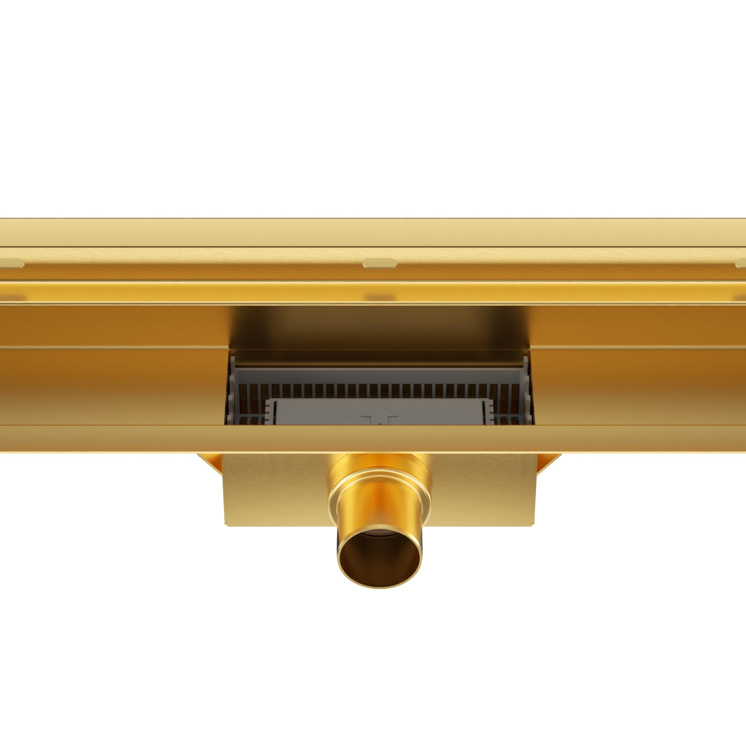 Canaleta de Ducha Kit Completo 80 cm Dorado Desagüe de Pared para Ducha - Canal de Drenaje Plano con Filtro para Pelo - W-Drain Next 2en1 Sifón Antiolores