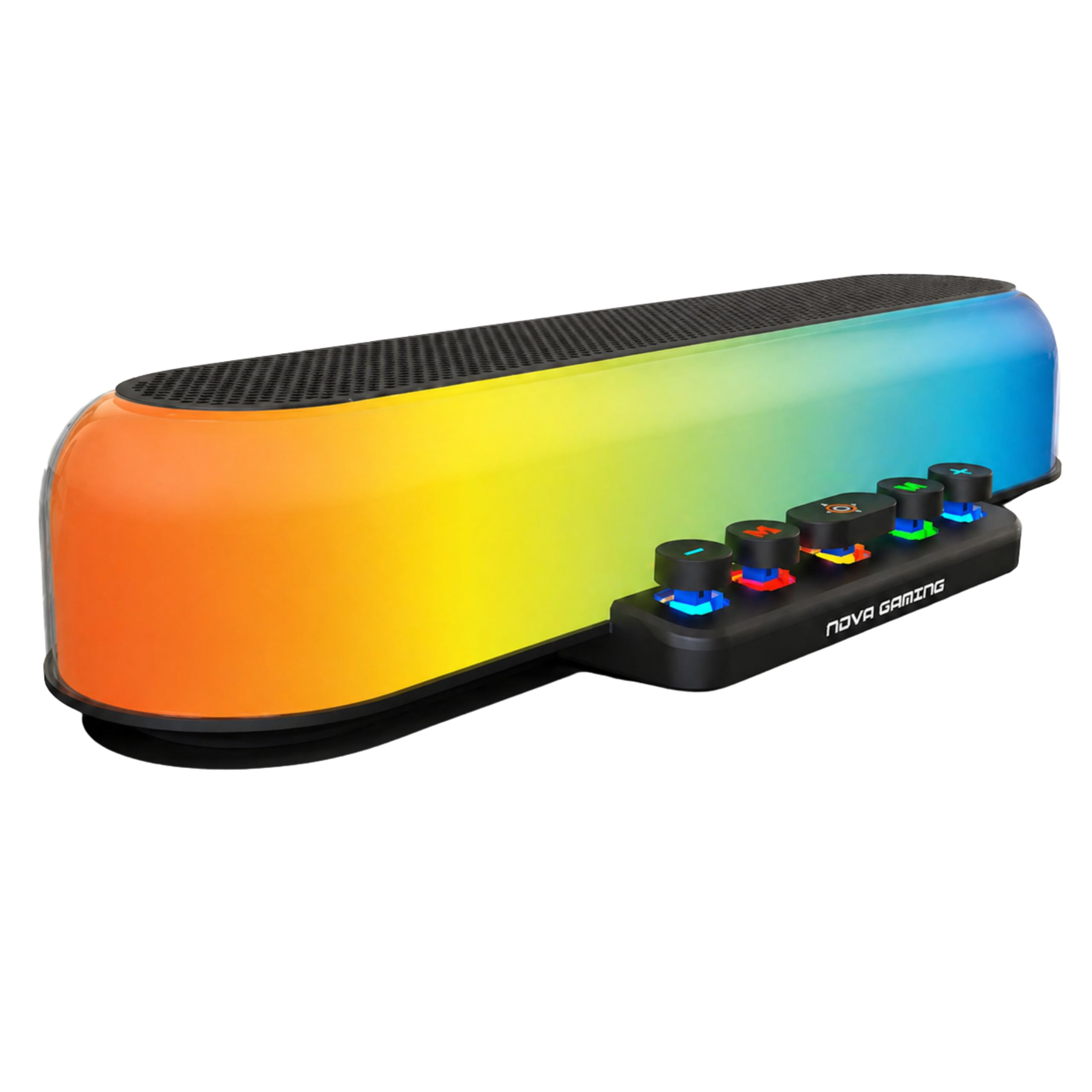Nova Gaming URSAE - Barre de Son Gaming RGB Bluetooth 5.3 Puissante et Immersive - Enceinte PC Stéréo 10W avec Design Compact Élégant - Connexion USB, Jack, Micro-SD