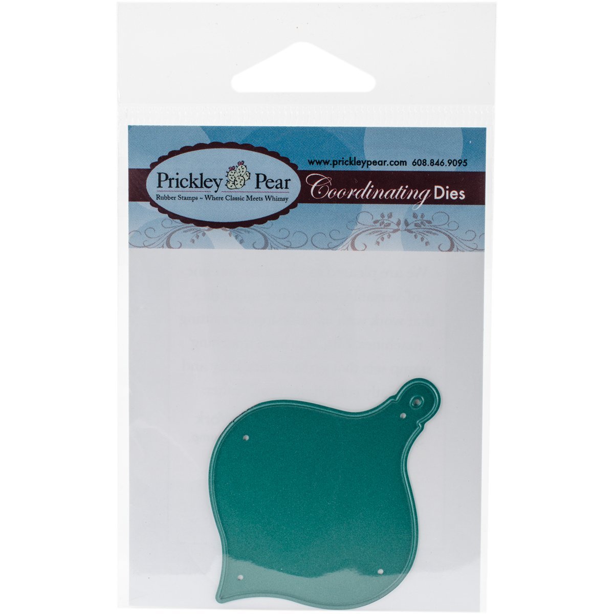 Prickley Pear Die Ornament, 1.25 x 3-inch, Acrylic, Multicoloured, 0.1 x 2.9 x 5.15 cm, Multicolor