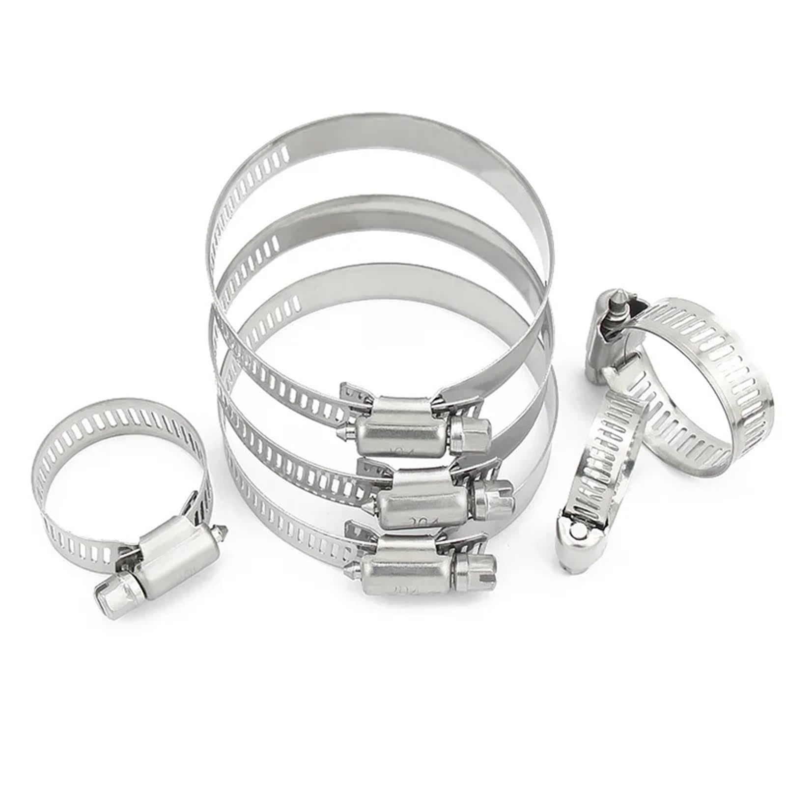 Abrazadera de manguera de acero inoxidable 304 (4 unidades, ajustable, 6-12-27-63 mm) for tuberías de agua, plomería, carpintería, herramientas de soldadura.(Dia.18-32mm)