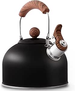 ROCKURWOK Whistling Tea Kettle, 2.5 qt, black