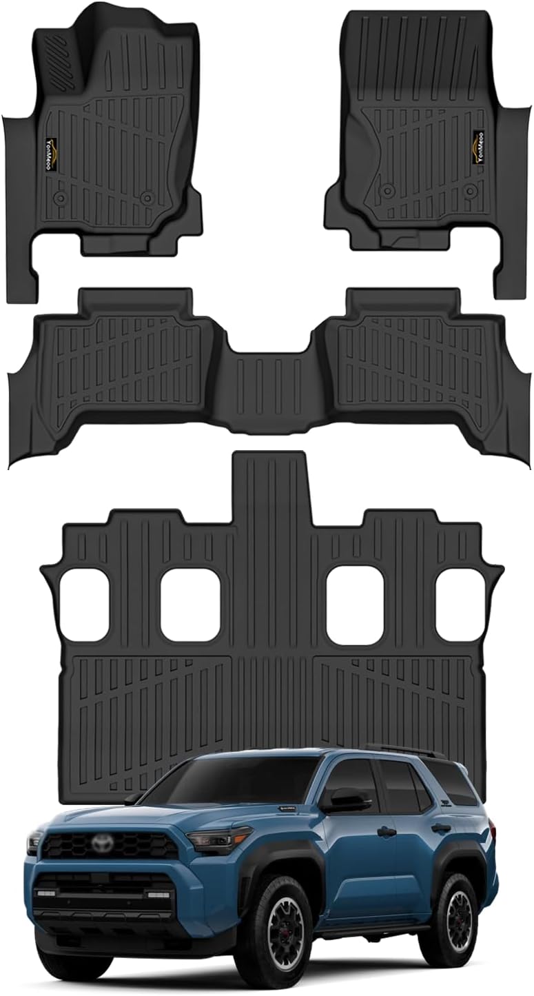 Floor Mats Custom for Toyota 4Runner 2025 2026 Fuel 7 Seats (Not for Hybrid/EV) All Weather TPE Protection 1st & 2nd & 3rd Row Anti-Slip Automotive Floor Liners for 4-Runner 2026 Accessories, Black For 4Runner 7-Seat 2025-2026