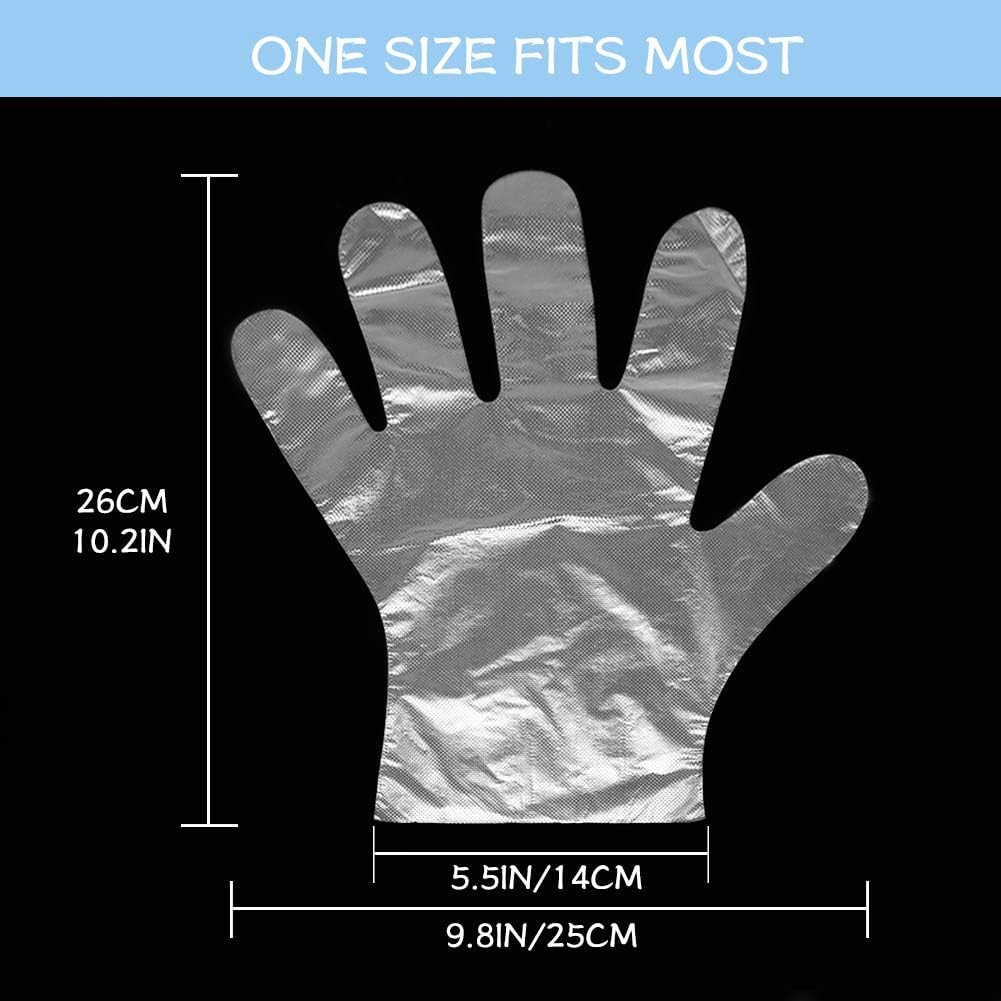YQL 500PCS Disposable Plastic Gloves,Thicker Disposable Food Prep Gloves, Bulk Disposable Kitchen Gloves Transparent for Cooking, Food Service, Cleaning, One Size Fits Most : Tools & Home Improvement