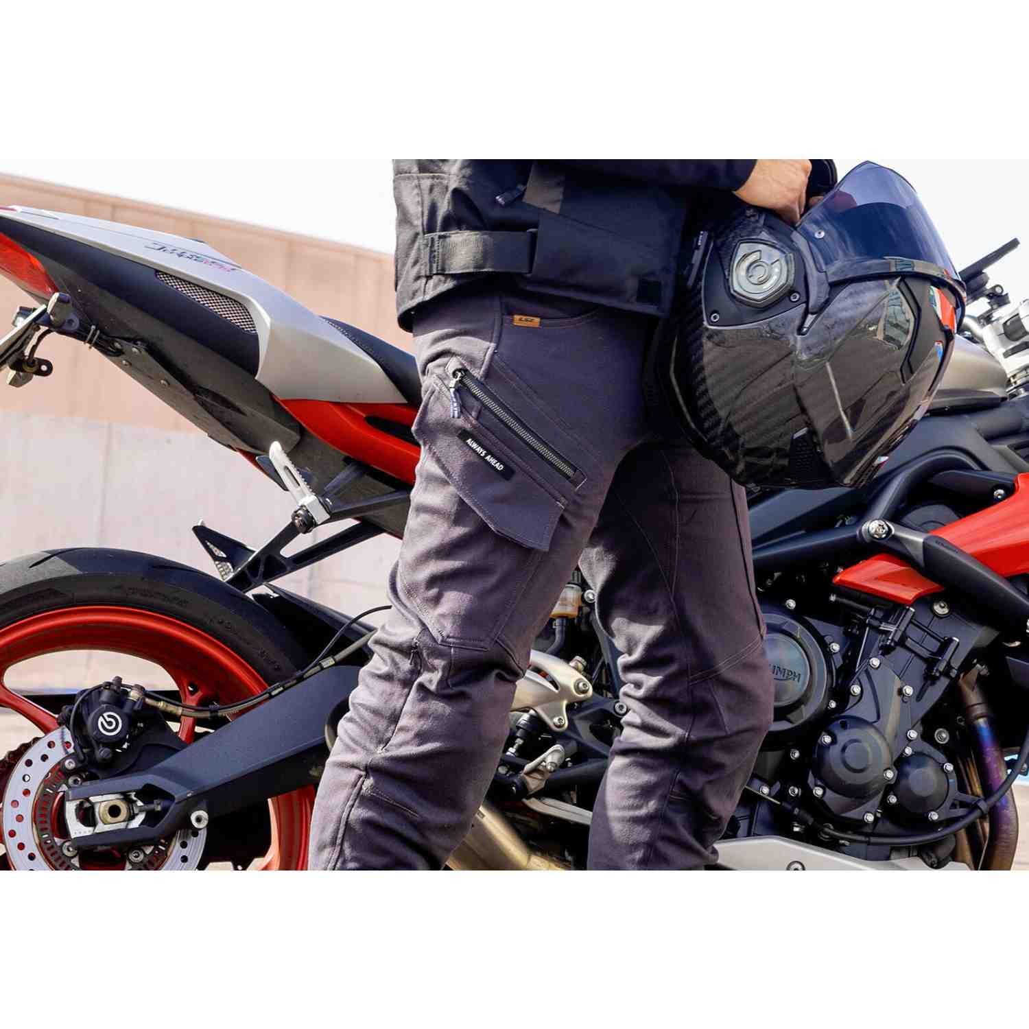 LS2 Straight Pantaloni Straight, Uomo, Verde Oliva, XL Uomo