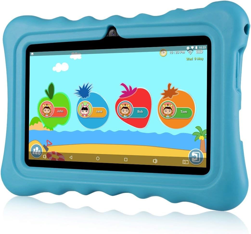 7" Kids Tablet PC Ainol Q88 Android 7.1 1G RAM 8 GB ROM Tablet GMS Google Certified External 3G Portable Kid-Proof Silicone Case Dual Cameras Netflix & YouTube Supported (Blue)