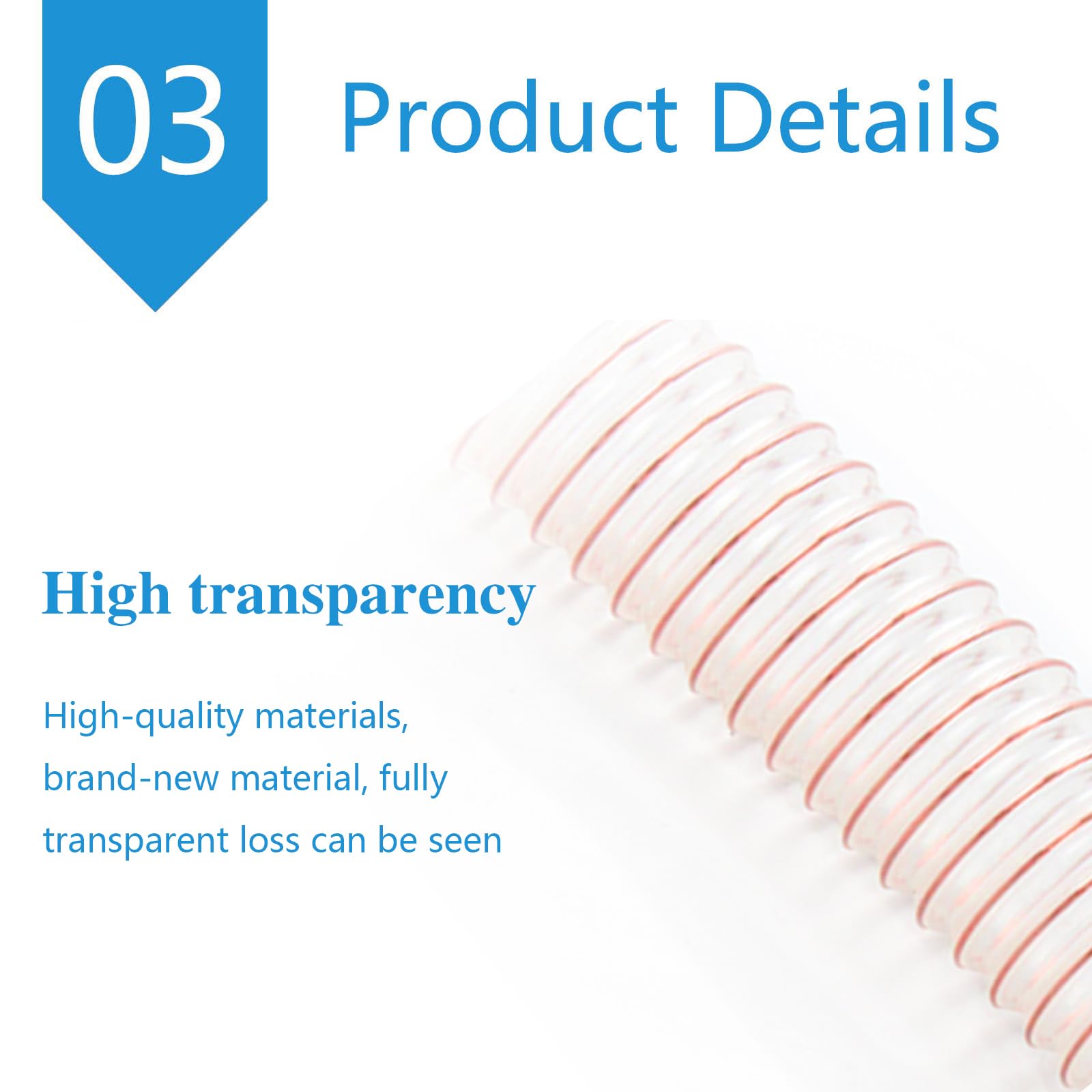 Manguera De Aspiración De Poliuretano Tubo Flexible De PU 1 Metro para Talleres De Carpintería, Espesor De Pared 1,2mm,Inner Diameter:260mm