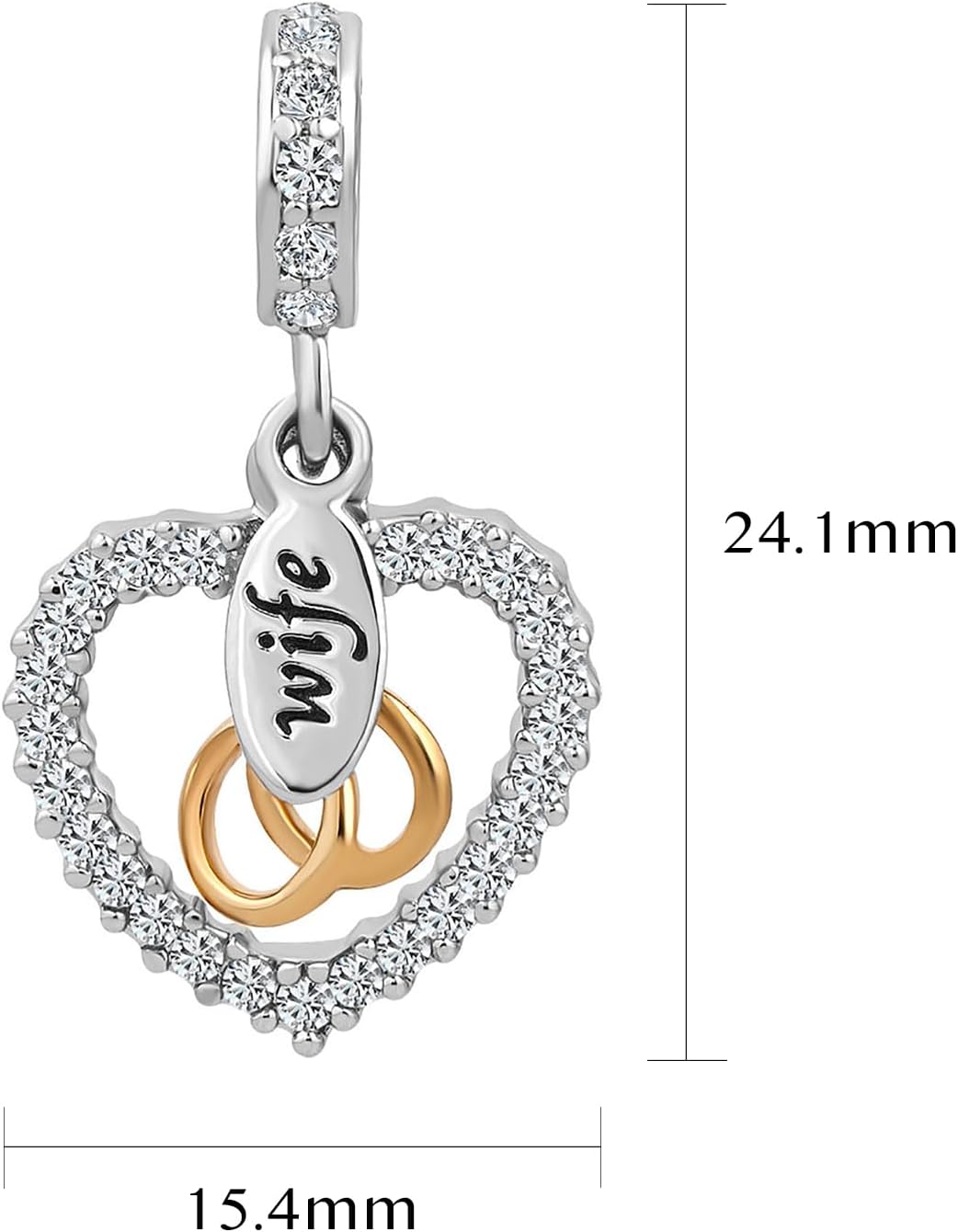 Lucky Clover Heart Charm for Bracelets Necklaces Pendants Rose Gold Silver Two tone Lucky Charm Bead gift bead for Women Family Sister Wife - Image 3