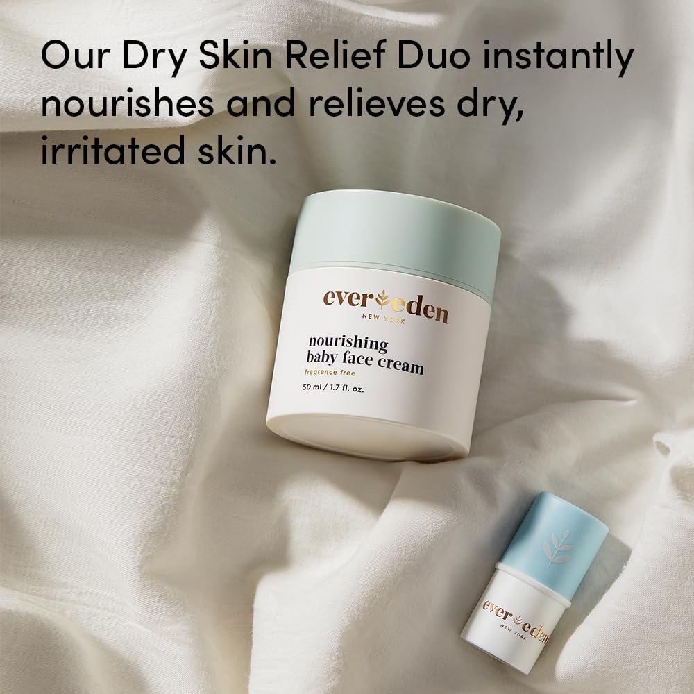 Evereden Baby Face Cream, Lip Balm and Mini Baby Body Lotion for Newborn. Clean and Gentle Care, Vegan, Easy To Use Toddler Chapstick, Cream, Lotion for Soothing Hydration - Non-Greasy, Fragrance-Free