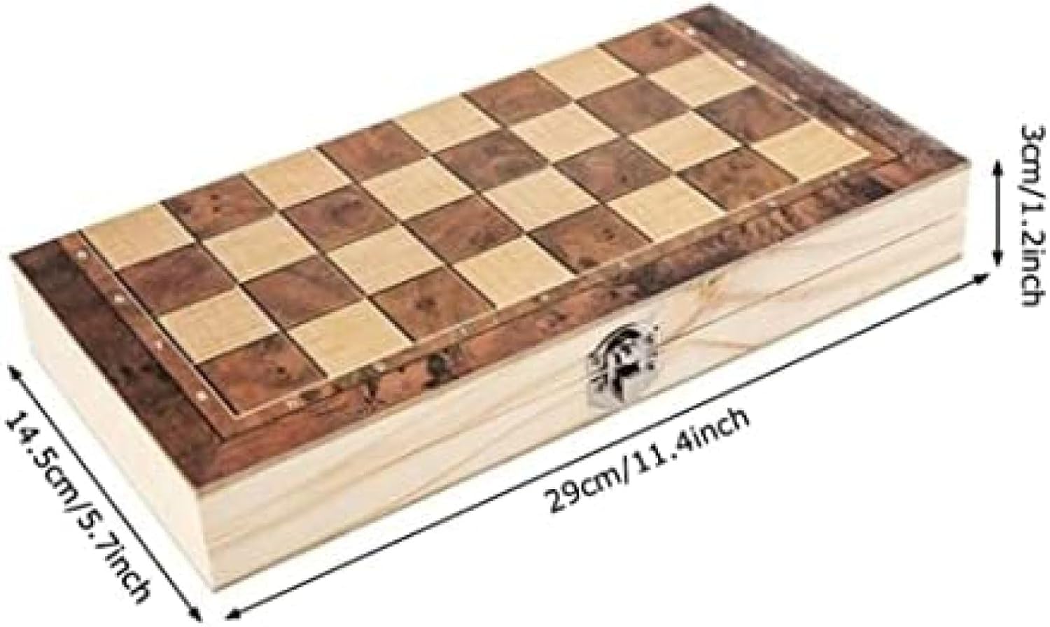 Set di Scacchiera, Set di Scacchi, Scacchiera Pieghevole in Legno, Gioco da Tavolo 3 in 1 per Adulti E Bambini, 11.4 * 11.4inch