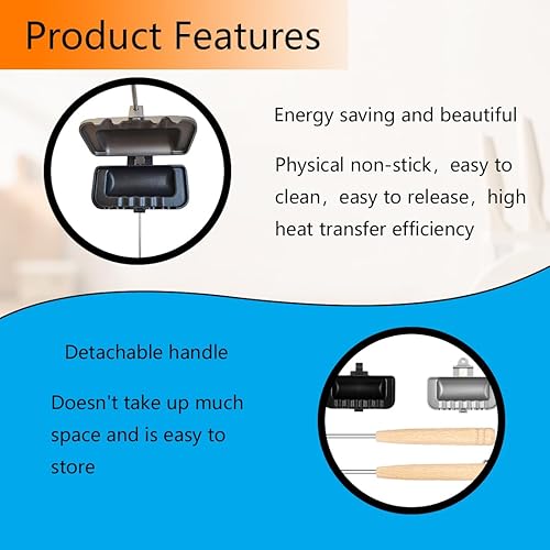 Miniatura 4 de Sandwichera caliente, rollo de sándwich de doble cara sellado, tostadora antiadherente para perros calientes, portátil con asa y bandeja extraíble