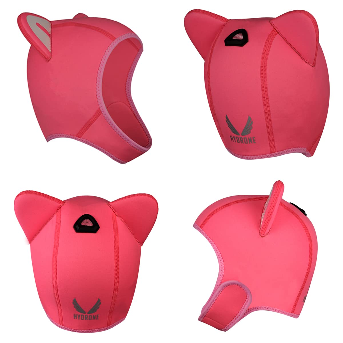 Kaptur kombinezonu, kocie uszy, 3 mm, neoprenowy kaptur do nurkowania dla kobiet, dzieci, czapka do nurkowania, termiczny, z otworem wentylacyjnym, do snorkelingu, pływania, sportów wodnych (różowy